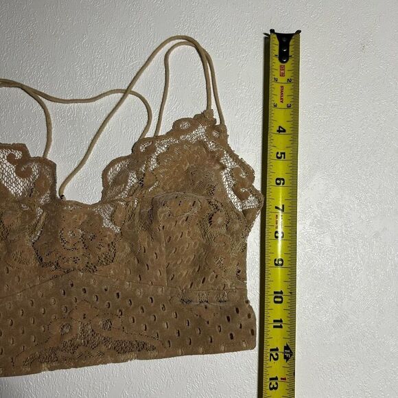 Tan Lace Bralette with Double Straps | Boho Style | Adjustable - Picture 7 of 7